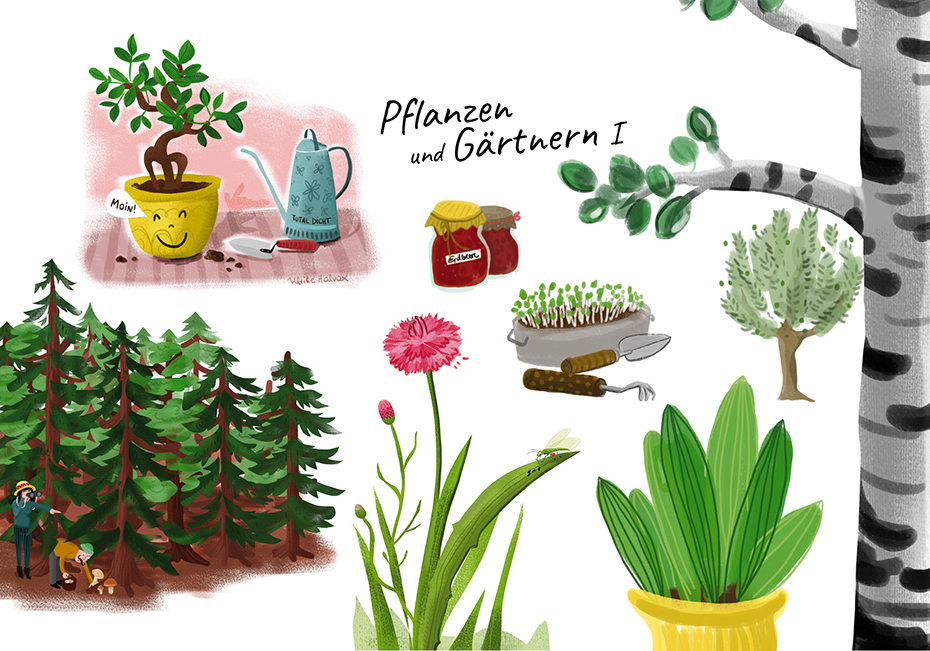 Illustration_UlrikeHalvax_pflanzen_garten_blumen_greenillustration_gardening
